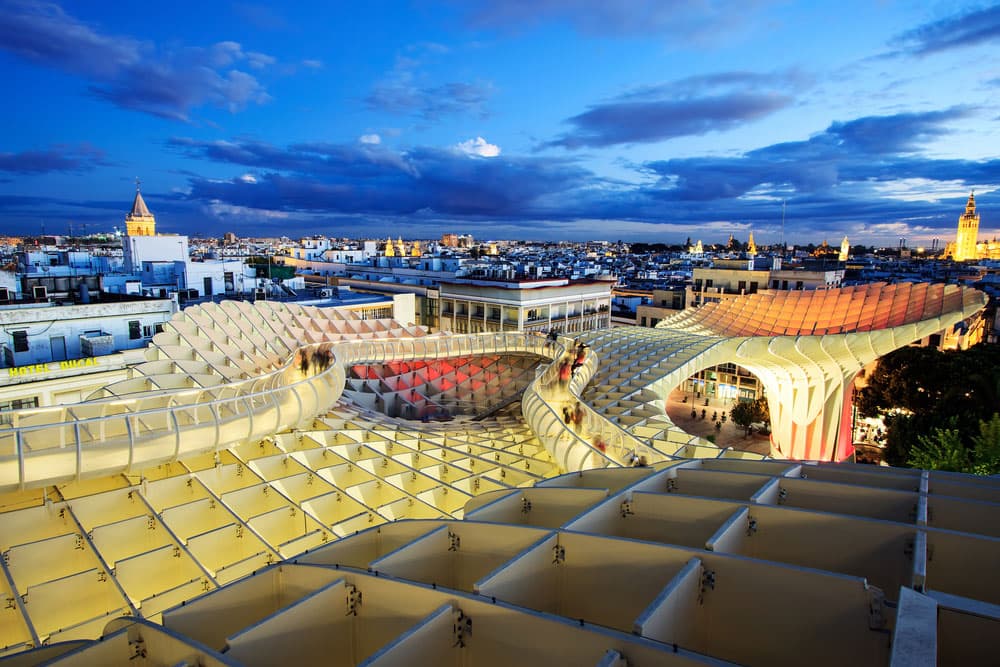 Vue depuis la passerelle du Metropol Parasol